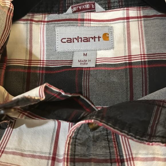 Carhartt Men’s Plaid Button Up Shirt Size M - Picture 4 of 5